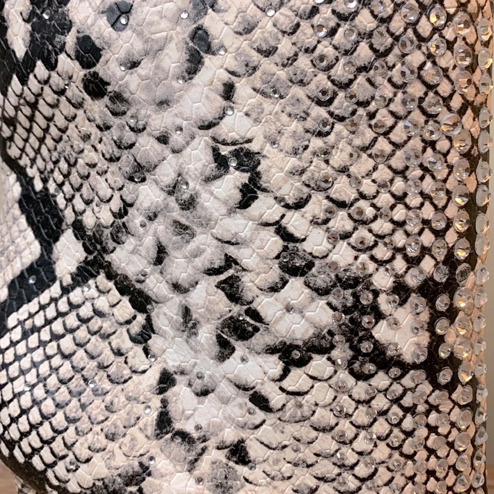 JLO Jennifer Lopez Frankalina bootie - faux snakeskin & rhinestones